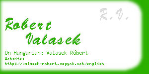 robert valasek business card